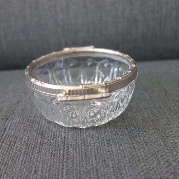 Vintage Fancy Bowl with Metal and Handles - Picture 3 of 10